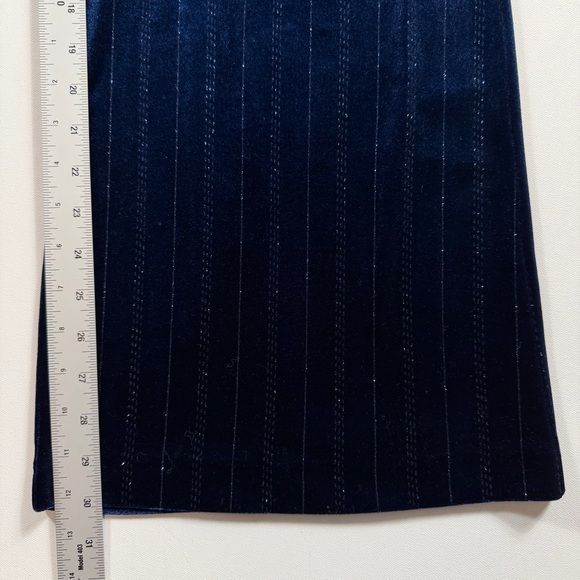 Vilagallo Venus Navy Velvet Glitter Stripe Cocktail Pants – EU 38 / US 6 – NWT - Picture 10 of 11